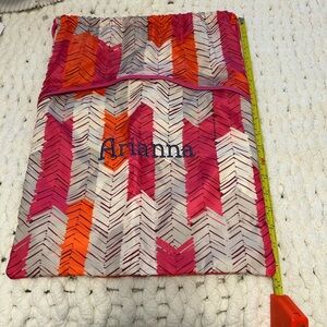 Thirty-One Pink, Orange and Cream Drawstring Bag